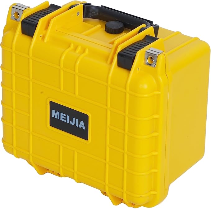 MEIJIA Portable All Weather IP67 Waterproof Camera Case,hard case with Customizable Fit Foam,Fit Use of Drones,Camera,Equipments,10.62 x9.68x6.87inches (Yellow)
