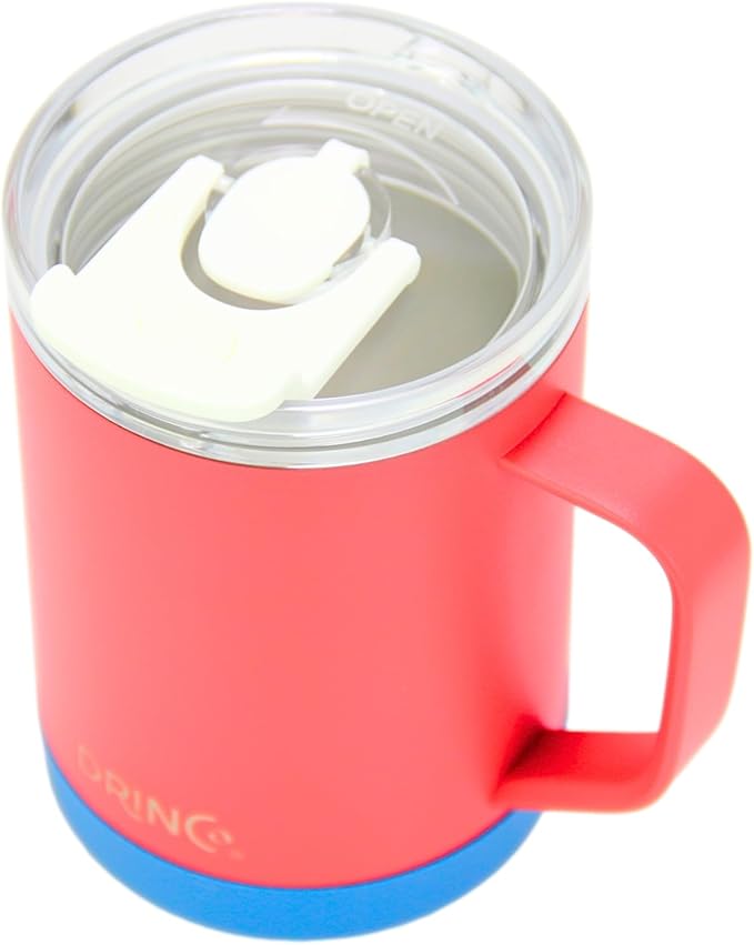 Drinco 16 oz Coffee Mug, Vacuum Insulated Camping Mug with Lid, Double Wall Stainless Steel Travel Mug Insulated Tumblers Coffee Mugs Coffee Cups Tea Cup (16oz Barn Red)