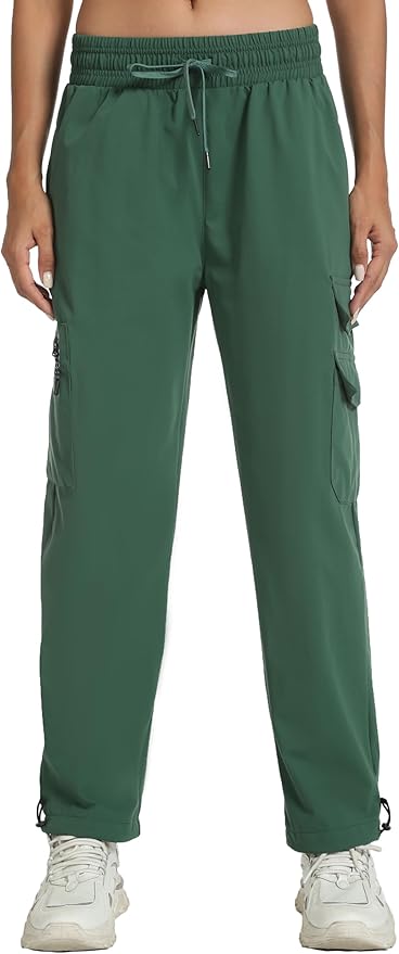 Women's Hiking Pants with Pockets - Travel Lounge Outdoor Quick Drying Lightweight Water Resistant Joggers