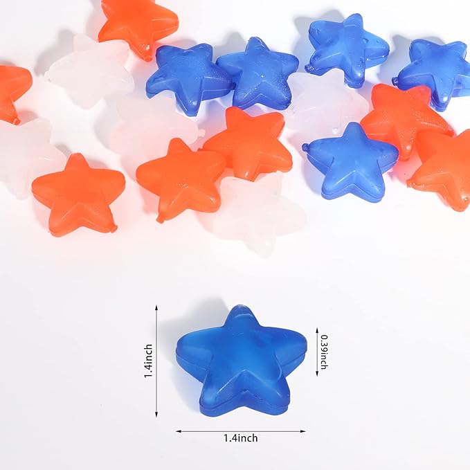 Reusable Ice Cubes Star, 60 Pack, Colorful for Drinks, Whiskey, Vodka or Coffee, Washable Non-Melting Ice Cubes Non-Diluting(Star)