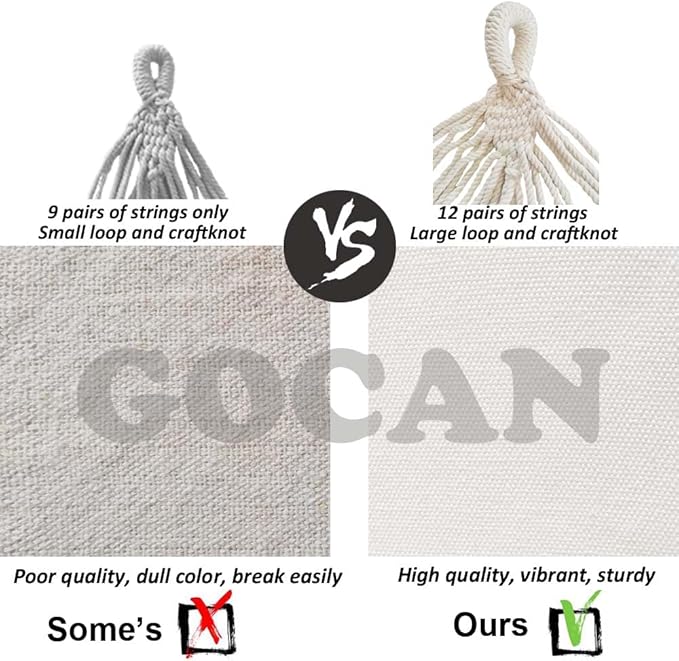 Double Hammock 2 Person Extra Large 220x150cm Total Length 330cm Load 500lb Canvas Cotton Hammock for Patio Porch Garden Backyard Lounging Outdoor and Indoor with Removable Spreader bar