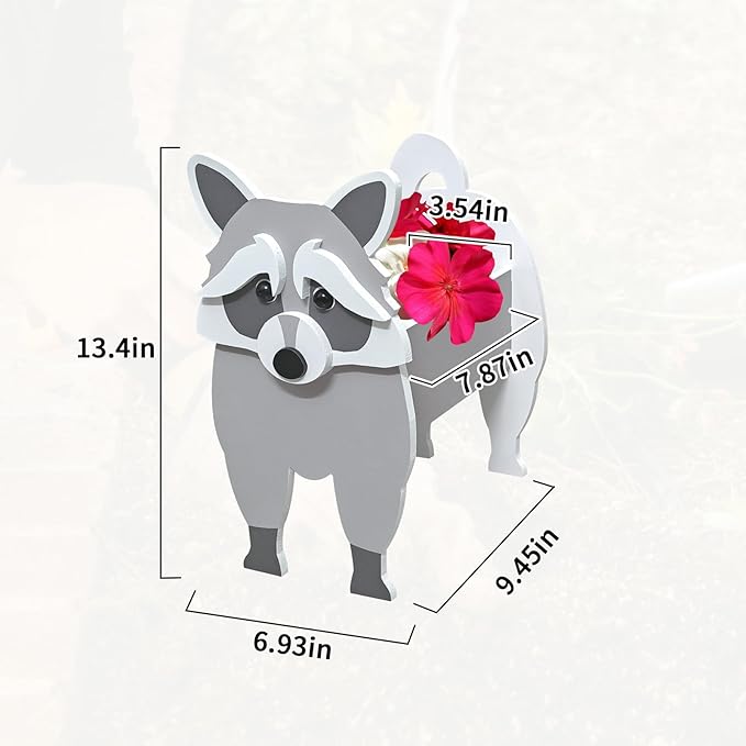 Raccoon Planter, Pet Shape Garden Pots Plant Pots for Indoor/Outdoor Gardens Decoration, Cute, Surprise Gifts/Souvenirs for Pet Lovers