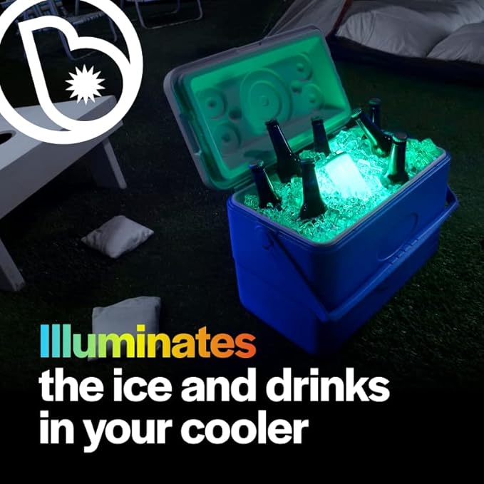 Brightz CoolerBightz LED Cooler Light - 8 Color Modes - Battery Powered Ice Chest Light - Camping Cooler Accessories - Cool Camping, Fishing, Boating, or Tailgating Gadgets