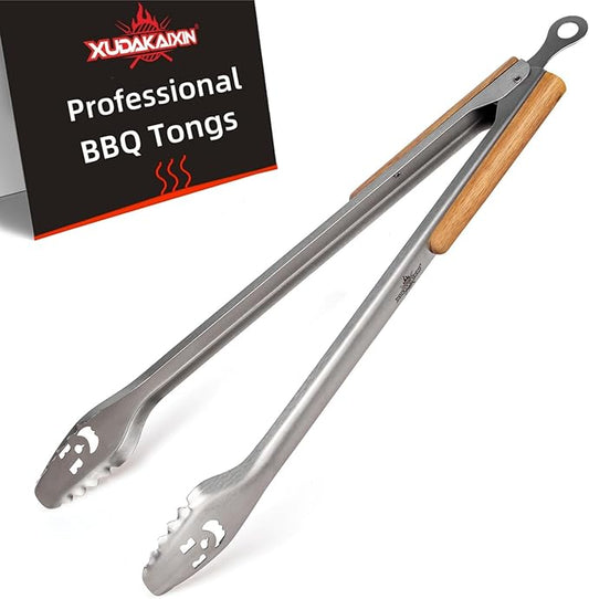 25-Inch Very Long Stainless Steel BBQ Tongs with Extended Luxurious Acacia Handle – Durable and Easy-to-Clean Grilling Tool for Cooking, Kitchen Use, and Outdoor Barbecues