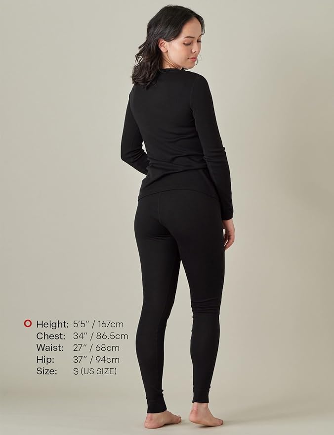 LAPASA Womens 100% Merino Wool Base Layer Set Lightweight & Midweight Thermal Underwear Long John Top & Bottom Warm L58/L91