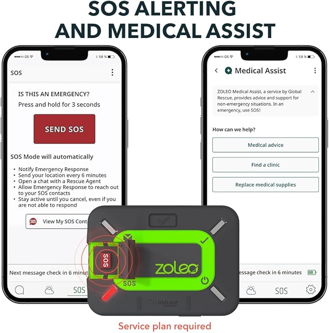 ZOLEO Satellite Communicator – Two-Way Global SMS Text Messenger & Email, Emergency SOS Alerting, Check-in & GPS Location – Android iOS Smartphone Accessory