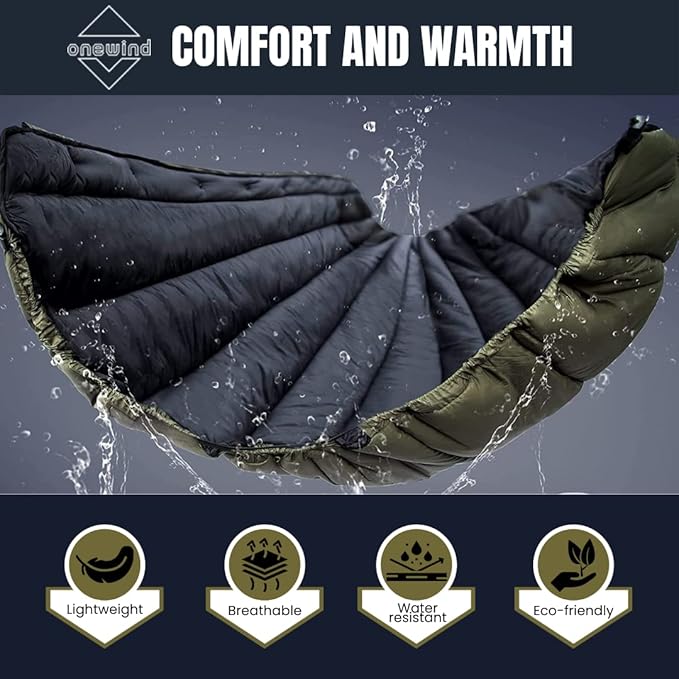 onewind Double Hammock Underquilt Warm Insulation Ultralight 3-4 Season Camping Quilt, Portable for Hiking, Backpacking