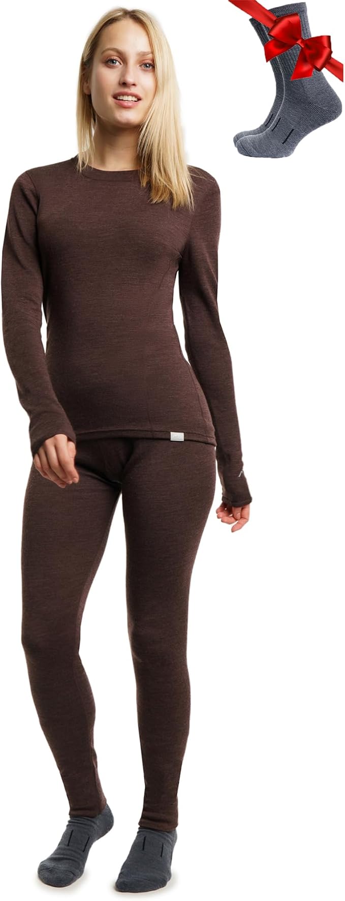 Merino.tech Merino Wool Base Layer Women Set - Heavyweight, Lite, Midweight Merino Thermal Underwear For Women Top, Bottom
