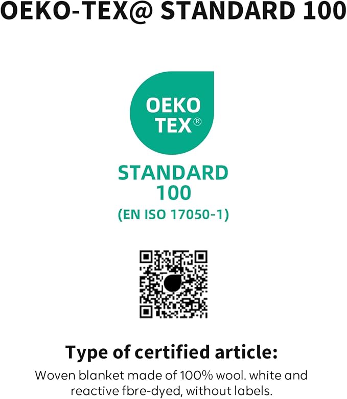 100% Wool Blanket, 48" x 62", Warm, Thick, Washable, Military Wool Blanket, Great for Camping, Outdoors, Sporting Events, Survival Kits