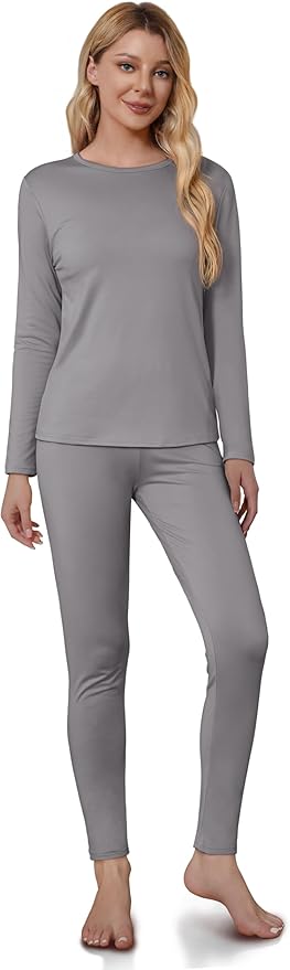 VZV Thermal Underwear for Women, Long Johns for Women Thermal Sets Fleece Lined Base Layer Top and Bottom Set