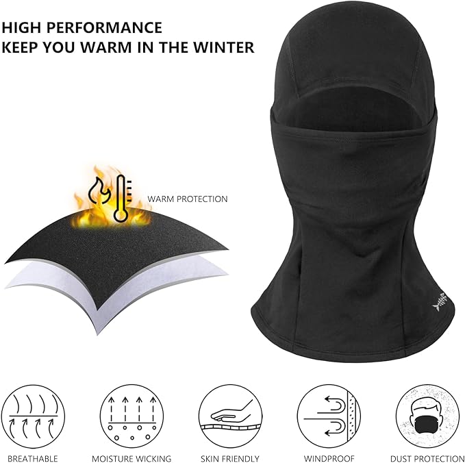 BASSDASH Winter Balaclava Fleece Ski Mask Ninja Hood Neck Warmer Fishing Hunting