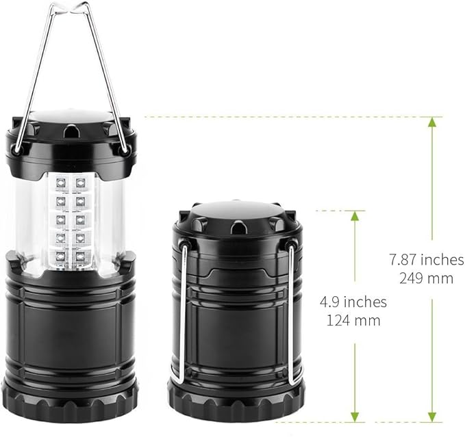 Elevon Ultra Bright LED Collapsible Water Resistant Camping Lantern Flashlights