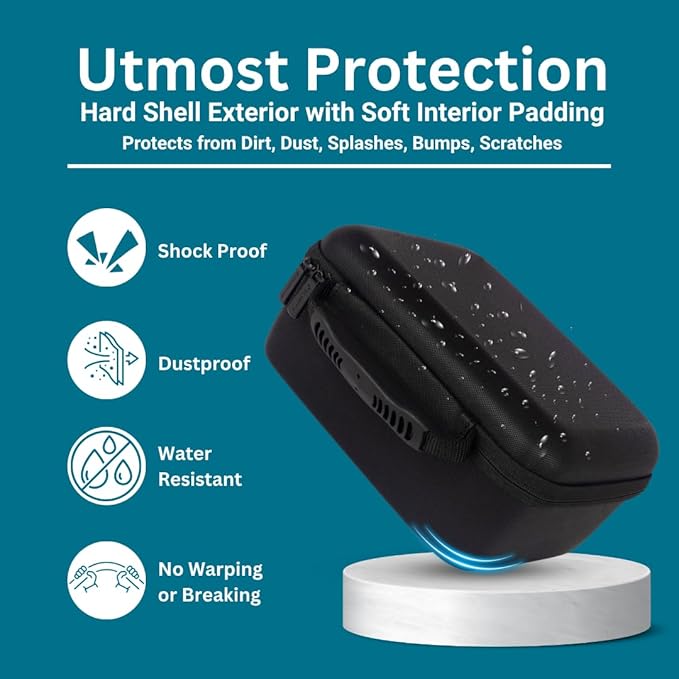 Hard Case With Customizable Protective Foam - Interior: 8.5" x 6.5" x 4" - Lightweight Hard Shell Case for Electronics, Cosmetic, Makeup & More - EVA