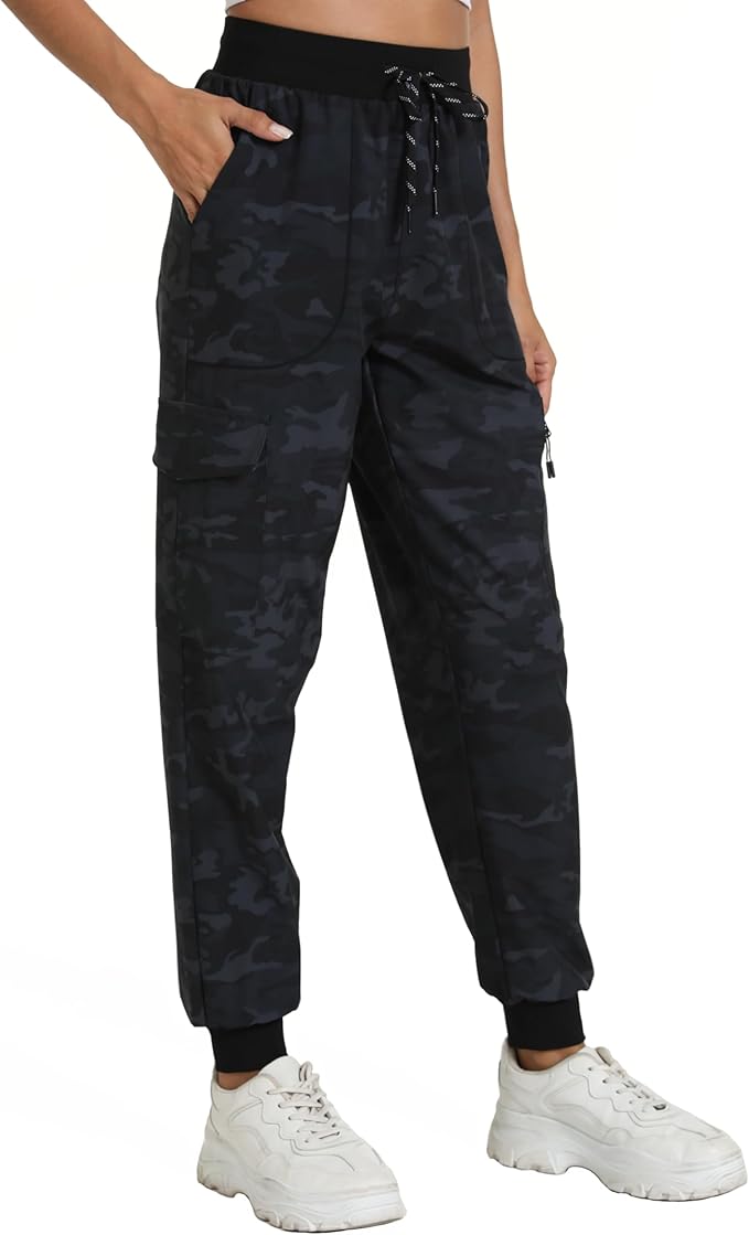 Women's Lightweight Cargo Pants with Pockets Stretchy Quick Dry Hiking Pants for Travel Casual Outdoor