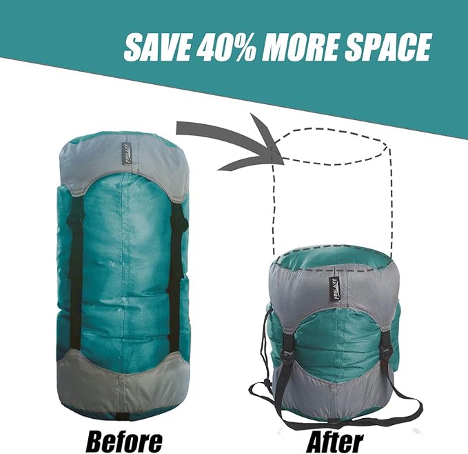 Frelaxy Compression Sack, Ultralight Sleeping Bag Stuff Sack, 40% More Storage! 11L/18L/30L/45L/52L, Compression Stuff Sack - Space Saving Gear for Camping, Hiking, Backpacking