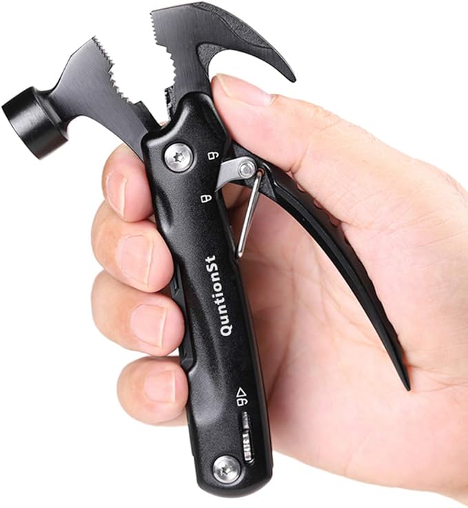 Gifts for Men,12-in-1 Hammer Multitool, Stocking Stuffers for Men,Christmas Stocking Stuffers for Adults Dad Husband Boyfriend, Camping Essentials Mens Gift for Him, Birthday Gift Idea,Mini Multi Tool