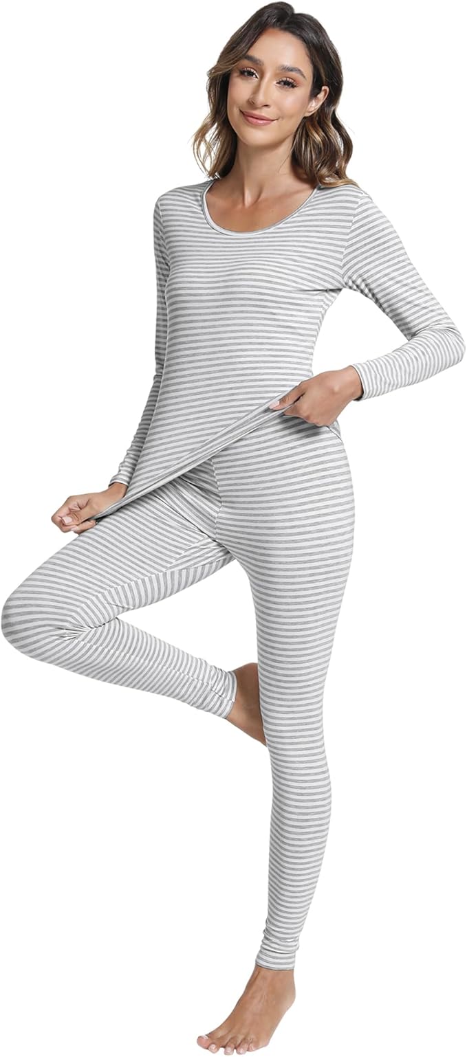 WiWi Soft Viscose from Bamboo Underwear for Women Thermal Long Johns Sets Super Warm Base Layer Top Pants Pajamas Set S-3X