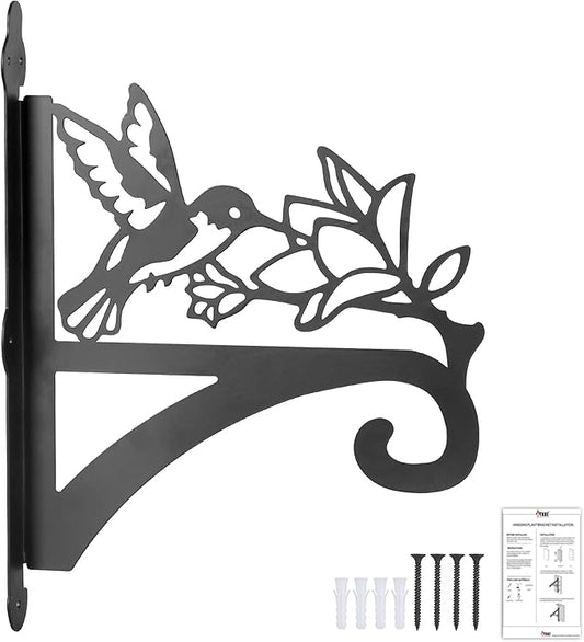 ATKKE Hanging Plant Bracket Hangers Indoor Iron Wall Mount,11??Hummingbird Silhouette Ornamental Iron Hangers Hookers for Flower Pot Lantern Bird Feeder Wind Chimes