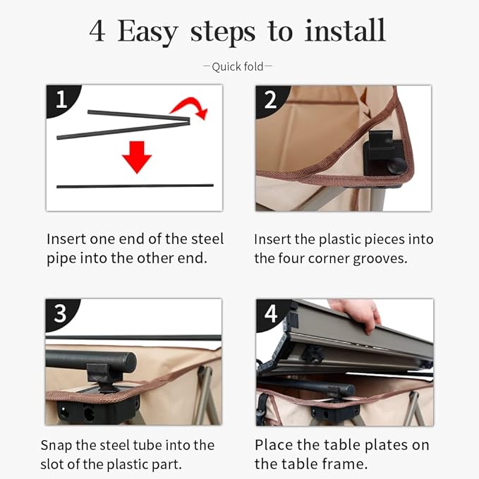 Whitsunday Folding Collapsible Wagon Cart, Beach Heavy Duty Wagon with Table,Utility Grocery Cart for Camping Sports Outdoor Shopping Park Khaki