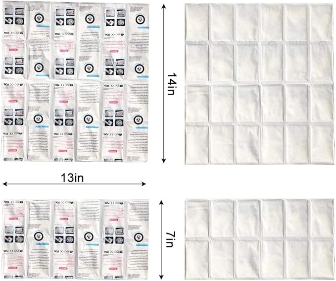 Shipping Ice Packs Dry Ice for Shipping Frozen Food, Shipping Cold Packs Reusable Ice Pack Sheets for Coolers 13" x 7"/Sheet - Shipping Ice Packs for Food Long Lasting Flexible Ice Blanket 500 Sheets