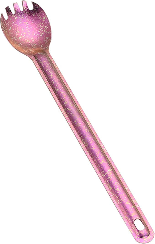 Titanium Long Handel Spork and Spoon, Camping Spork and Spoon, Soup Spoon, Eco-Friendly Coffee Spoon, Portable Travel Camping Utensils