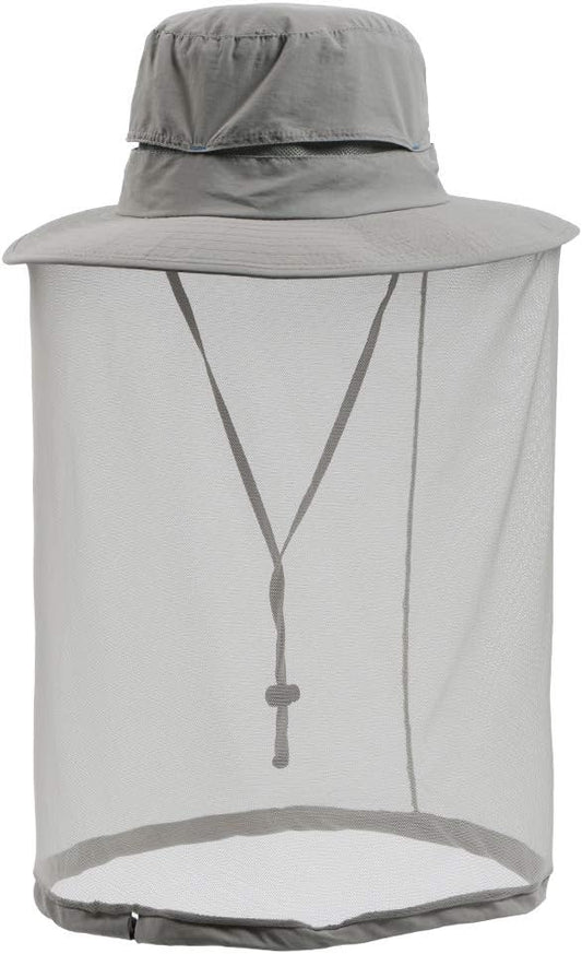 Comhats Net Nylon Mesh Veil Bucket Hats for Men Sun UV Protection Fishing/Gardening/Boating Outdoor