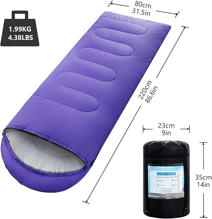 Sleeping Bags for Adults,Kids & Girls-Warm & Cold Weather Lightweight Waterproof Sleeping Bag Backpack with Compact Bag,Great for 3-4 Seasons Hiking,Camping and Outdoor