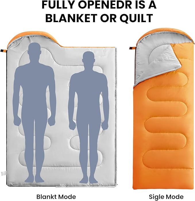 FARLAND Sleeping Bags 30℉ for Adults Teens Kids with Compression Sack Portable and Lightweight for 3-4 Season Camping, Hiking,Waterproof, Backpacking and Outdoors