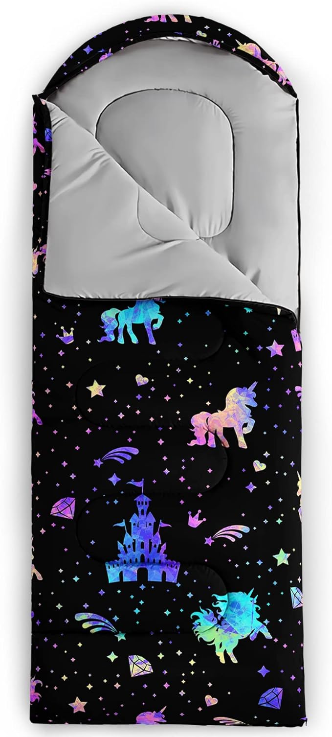 QOOMO Camping Sleeping Bags,3 Season Warm & Cool Weather,Lightweight,Waterproof Sleeping Bags for Adults & Kids,Traveling,and Outdoors,Camping Gear Equipment