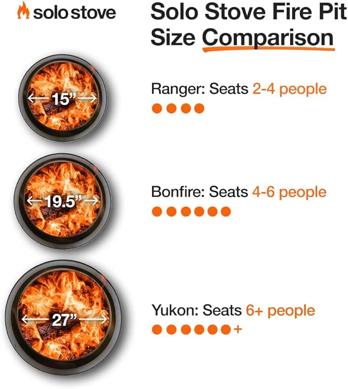 Solo Stove Bonfire Essential Bundle | Smokeless Fire Pit with Stand & Lid, Ideal for 4–6 People | Portable Wood Burning, Removable Ash Pan, Stainless Steel, 16.75" H x 19.5" Dia, 21.75lbs