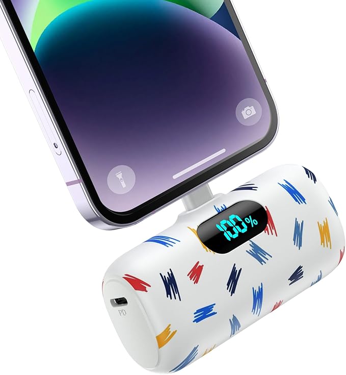 Small Portable Charger for iPhone,Upgraded 5000mAh PD Fast Charging Power Bank,Mini Battery Pack Backup Charger Compatible with iPhone 14/14 Pro Max/13/13 Pro/12 Pro/11/XS/XR/X/8/7/6 etc
