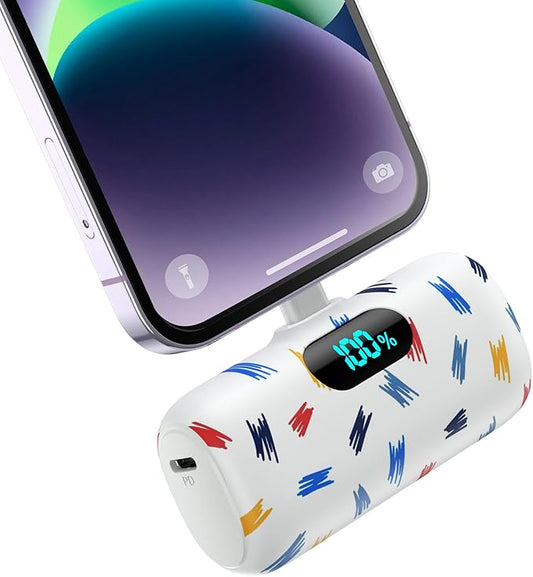Small Portable Charger for iPhone,Upgraded 5000mAh PD Fast Charging Power Bank,Mini Battery Pack Backup Charger Compatible with iPhone 14/14 Pro Max/13/13 Pro/12 Pro/11/XS/XR/X/8/7/6 etc