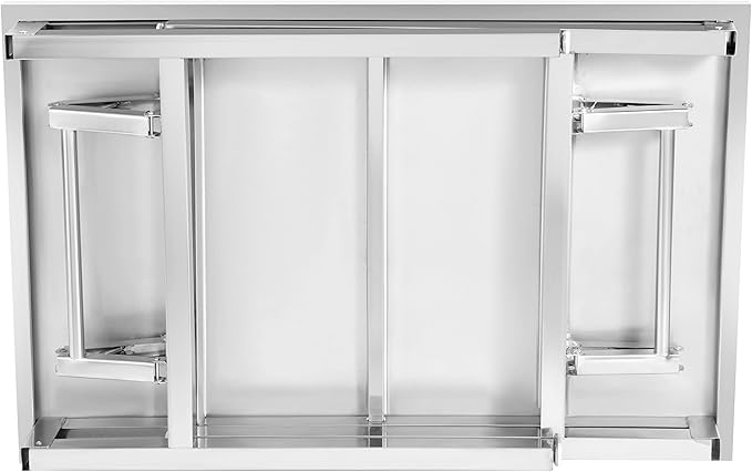 Small Stainless Steel Folding Table, Portable Camp Picnic Party Dining Table No Assembly Sturdy Small Folding Desk (36" x 24")…