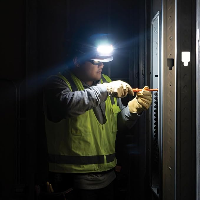 Klein Tools KHH56308 Rechargeable LED Wide-Beam Headlamp for Klein Tools Hard Hats, 770 Lumens, for Work, Battery and Mount Included