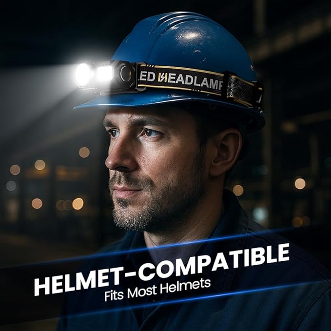 LED Headlamp Rechargeable with Motion Sensor - Super Bright Head Lamp with 6 Modes for Camping & Hiking Gear Essentials, IPX4 Waterproof Headlight Flashlight with Red Light, USB Cable Included(Orange)