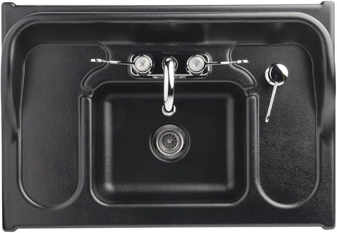 Ozark River Portable Sinks Premier Maple, Maple Laminate-ABS Sink, Mobile Self Contained Sink, Mobile Hand Washing Station, Portable Sink with Hot Water, Portable Sink Hand Wash Station, 110V