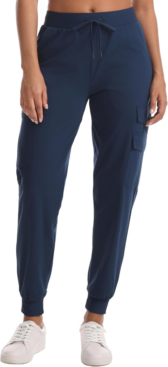 Women's Hiking Pants with Pockets - Travel Lounge Outdoor Quick Drying Lightweight Water Resistant Joggers