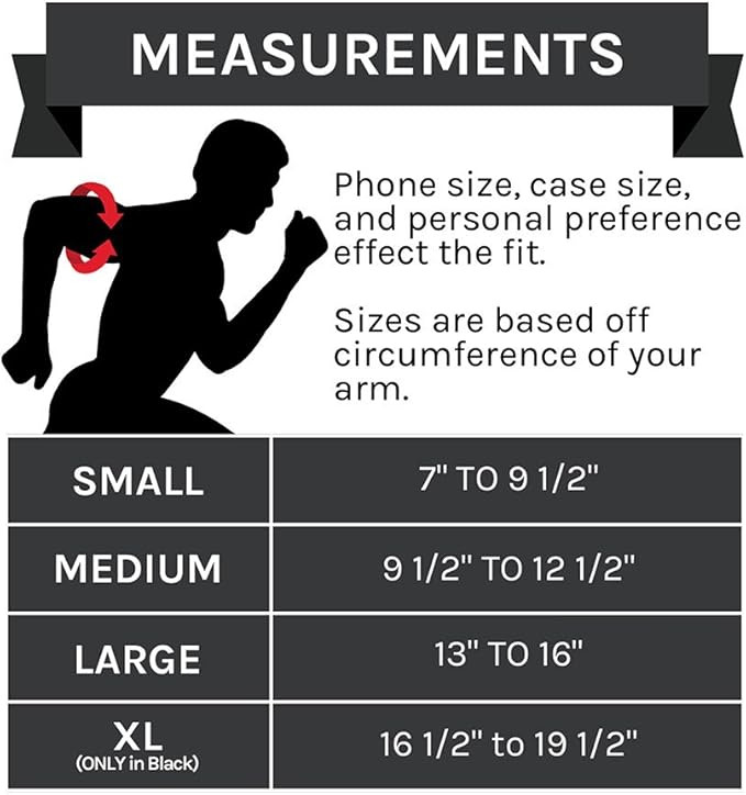 Sprigs Phone Armband Sleeve for iPhone 14, 13, 12, 11, X Galaxy Z, S22, S21, S20 Google Pixel 7, 6, 5. The Lightest & Most Comfortable Running Armband, Stretches to Fit All Phones with Case for Women & Men