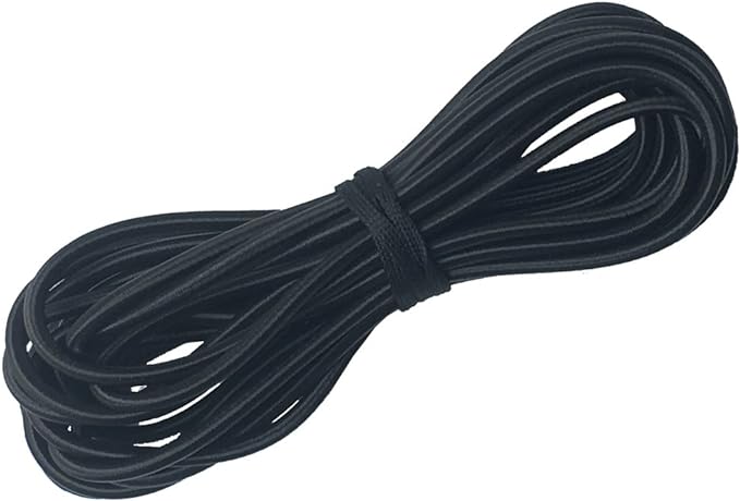 1/4" x 25' Elastic Bungee Cord Kayak Stretch String Rope Black Shock Cords