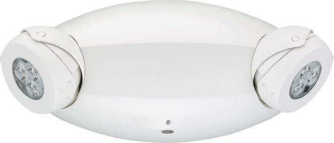 Lithonia Lighting ELM6L UVOLT LTP SDRT Quantum LED Emergency Light, Self-Diagnostics, Remote Test | UVOLT, 1100 Lumens, White & ERE GY SGL WP SQ M12 LED One Single Head Emergency Light, Gray