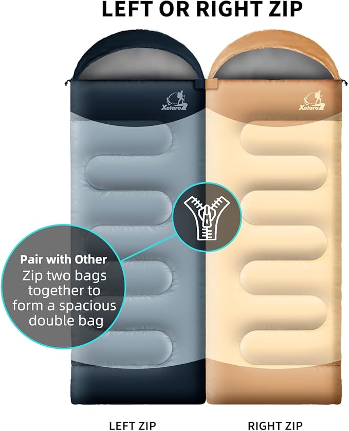 Sleeping Bags for Adults Kids - 3 Season Cold&Warm Weather Waterproof Camping Sleeping Bags - Lightweight Sleeping Bags for Camping Hiking Outdoor Travel