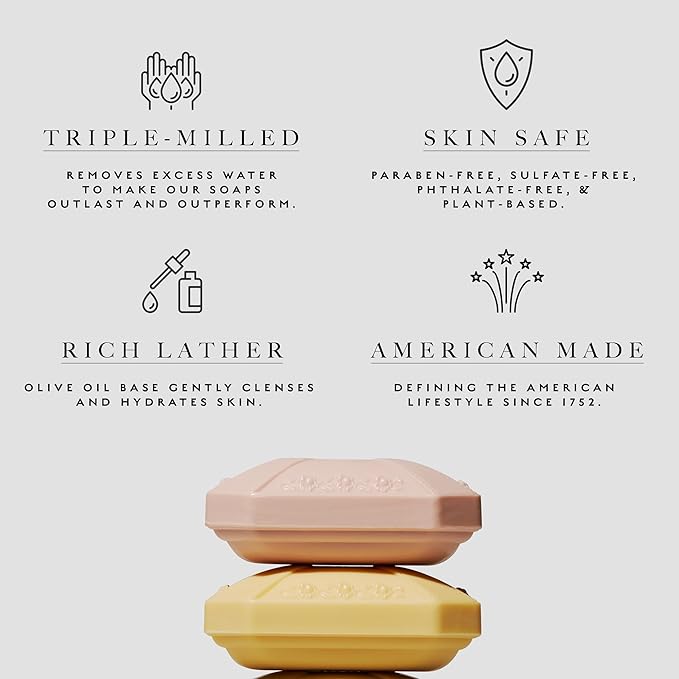 Caswell-Massey Orchid Natural Bar Soap for Women, Moisturizing Body Soap Bar for All Skin Types, Made with Essential Oils & Plant-Based Formula for Soft Skin, 3.5 oz