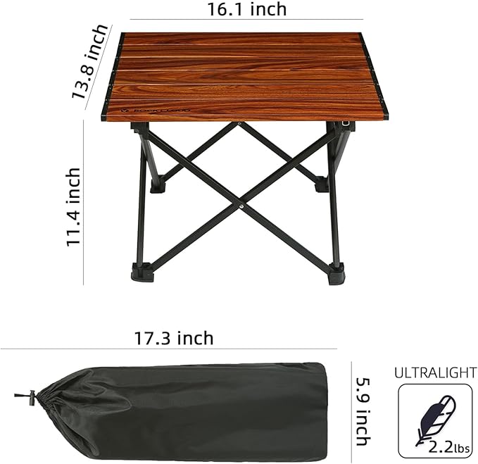 ROCK CLOUD Portable Camping Table Ultralight Aluminum Camp Table Folding Beach Table for Camping Hiking Backpacking Outdoor Picnic