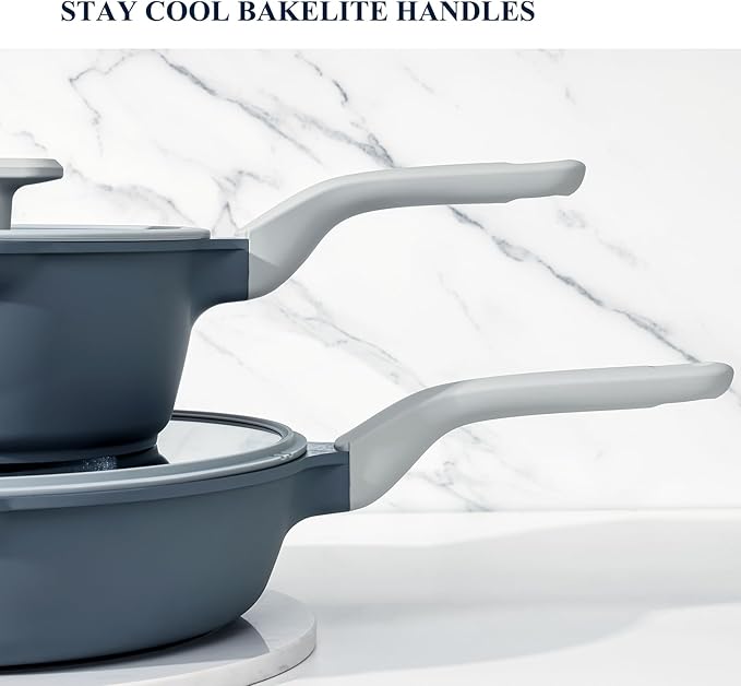 Nonstick Saucepan with Lid, 2.7 Quart Ceramic Sauce Pan, Non Toxic Sauce Pot with Pour Spouts for Multipurpose Use, PTFE, PFOA & PFAS Free, Induction Compatible.