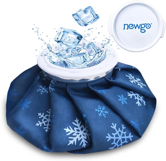 NEWGO Ice Pack for Injury Reusable, Small Ice Bag Refillable Ice Pack for Hot Cold Therapy and Pain Relief, Hot Water Bag, No-Leak Medical Ice Bag (6 Inch)