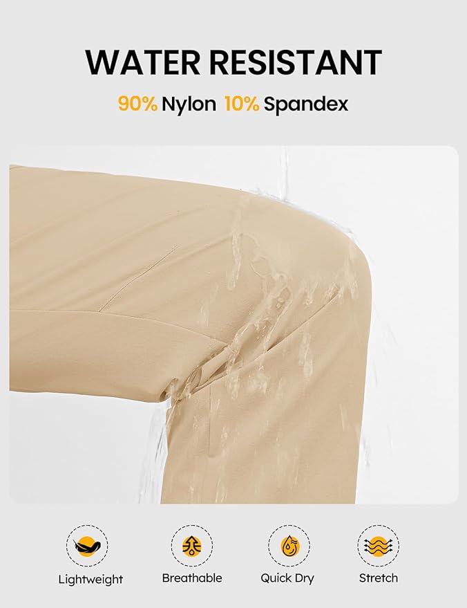 TBMPOY Women's Lightweight Hiking Pants Water Resistant Quick Dry Travel Work Outdoor Fishing Pants Zipper Pockets