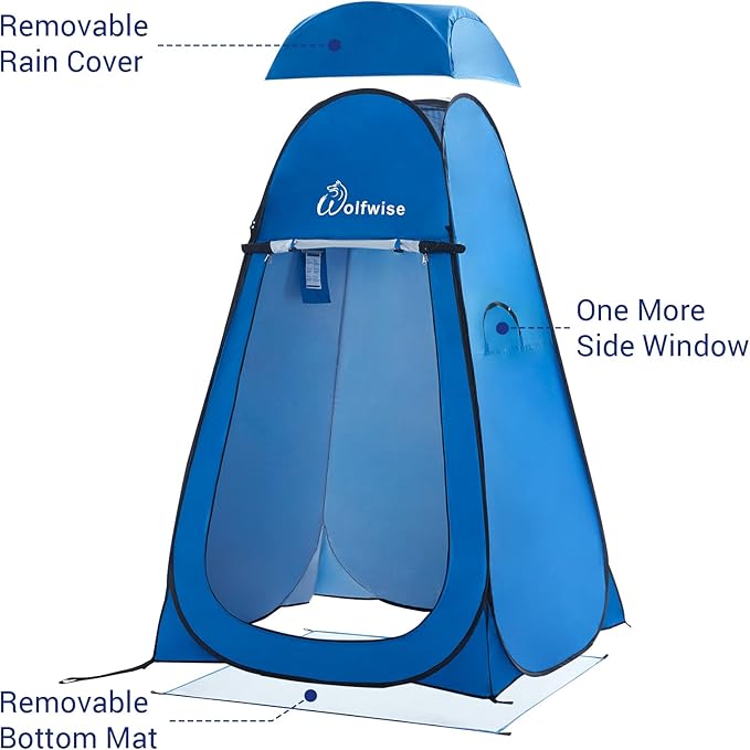 WolfWise Pop Up Privacy Shower Tent Portable Outdoor Sun Shelter Camp Toilet Changing Dressing Room