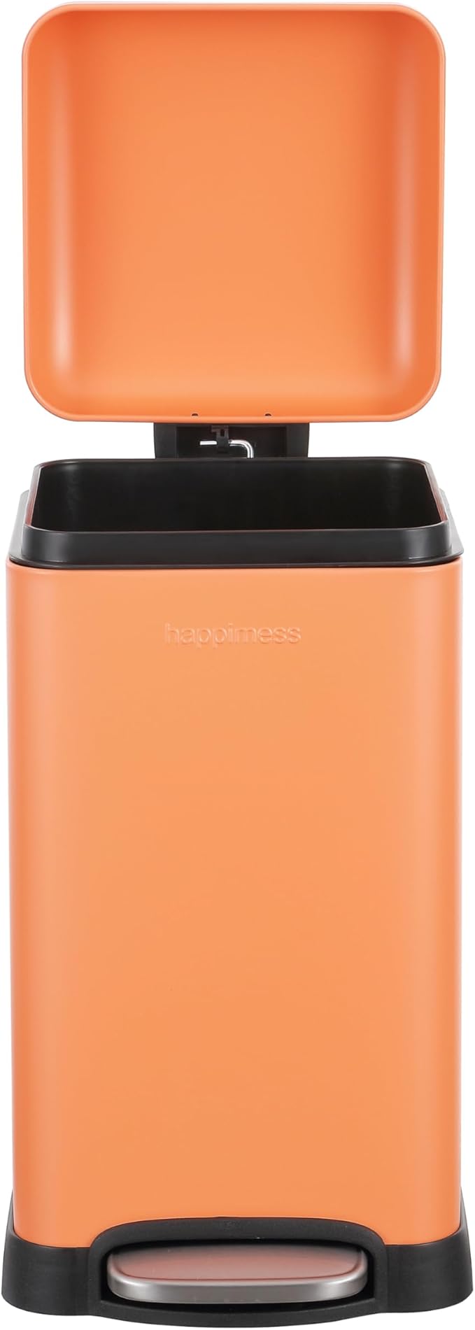 happimess HPM1012K Betty Retro Mini 3.2-Gallon Step-Open Trash Can, Carrot Cake,with Soft-Close Lid, Fingerprint Resistant, Modern, Minimalistic for Home, Kitchen, Office, Bedroom, Bathroom