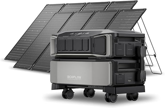 EF ECOFLOW Power Station 6144Wh DELTA Pro Ultra with 125W Solar Panels, 25% High-Efficiency, 120/240V 7200W AC Output, Portable Generator for Home Backup Outdoors Emergency