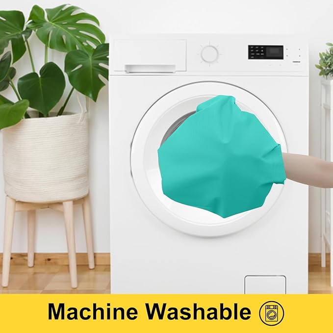 Smiry Picnic Table Cover with Bench Covers, Waterproof Elastic Fitted Polyester Tablecloths for 8 Ft Rectangle Tables, Washable Windproof Tablecloth for Camping, RV & Outdoor (Teal, 30x96 Inches)